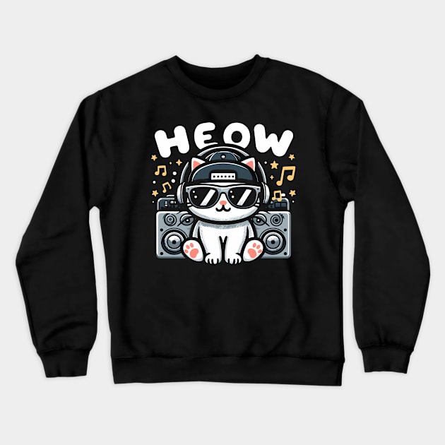 Cat Crewneck Sweatshirt by Rizstor